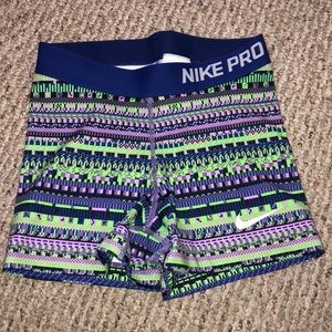 Patterned Nike Pro Shorts